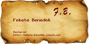 Fekete Benedek névjegykártya